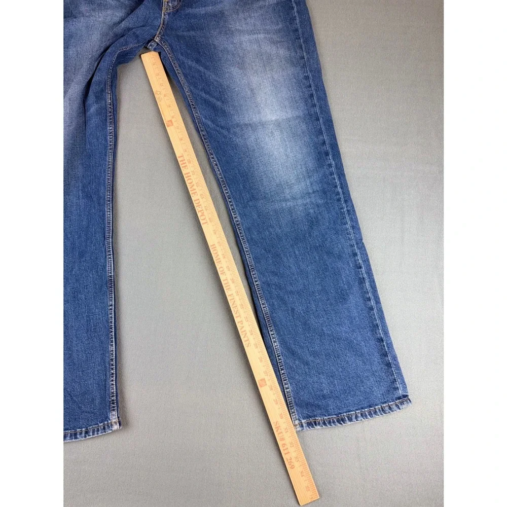 Levis 514 Straight Fit Mens Blue Denim Jeans 42x32 Medium Wash 00514-0857